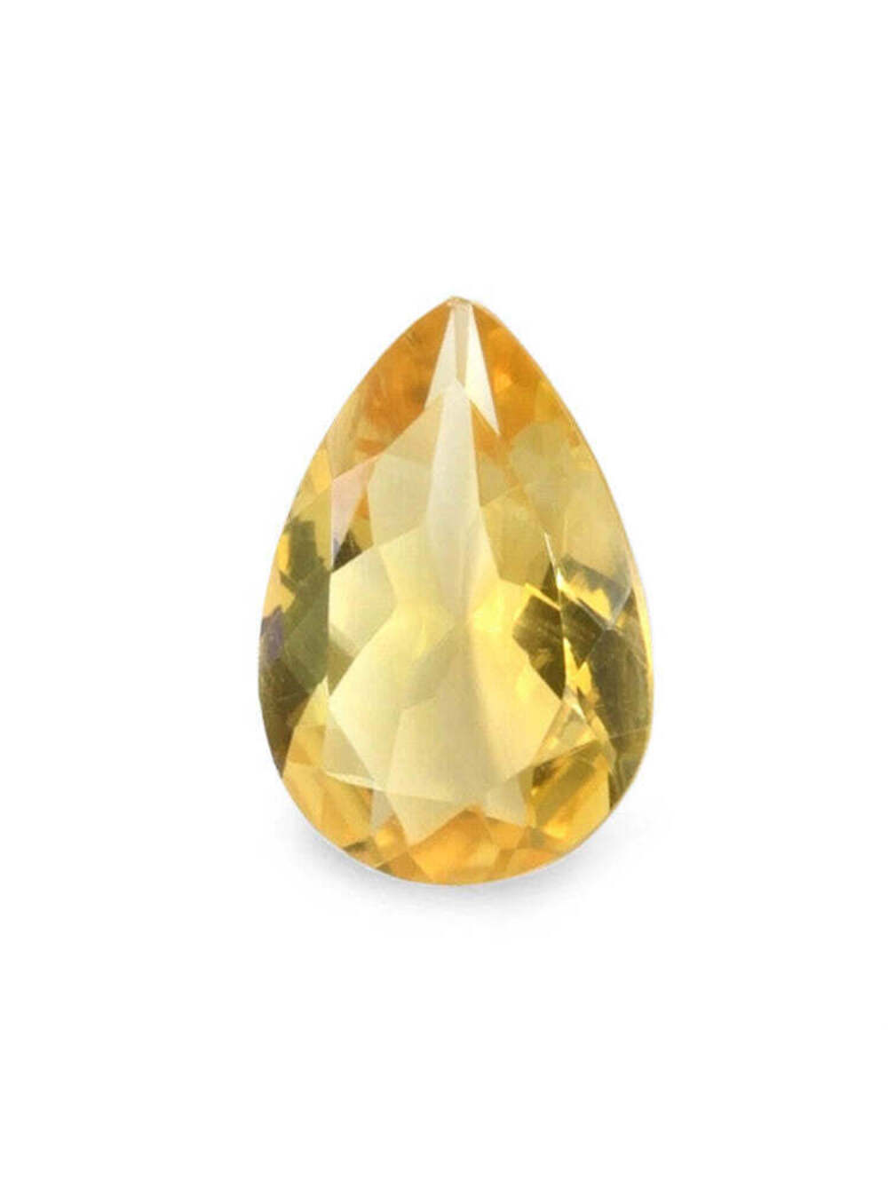 5.3 Carat Pear Cut Faceted Pale Yellow Genuine Citrine Loose Gemstone